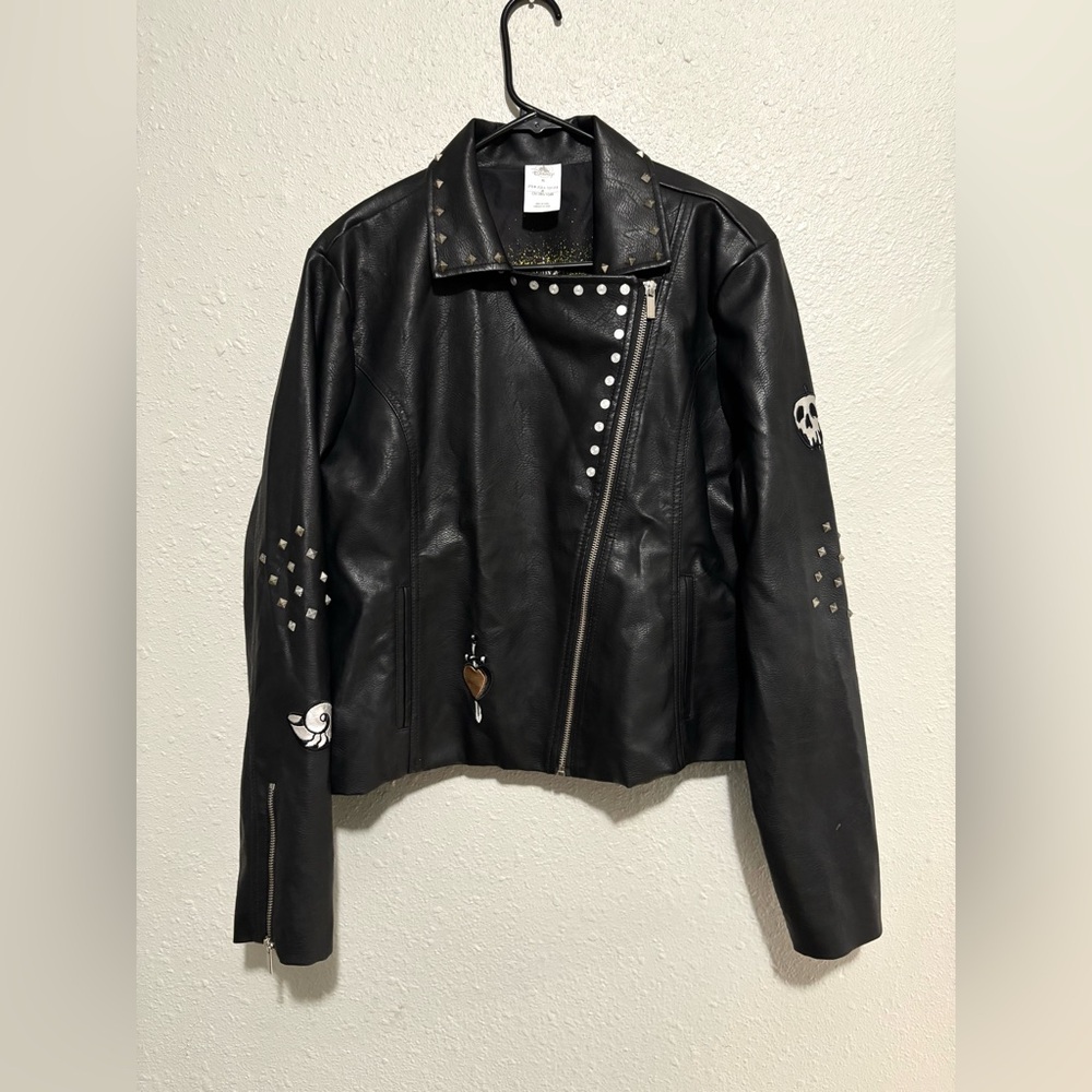 Disney Villains Maleficent Evil Queen Studded Leather Jacket Women’s XL RARE